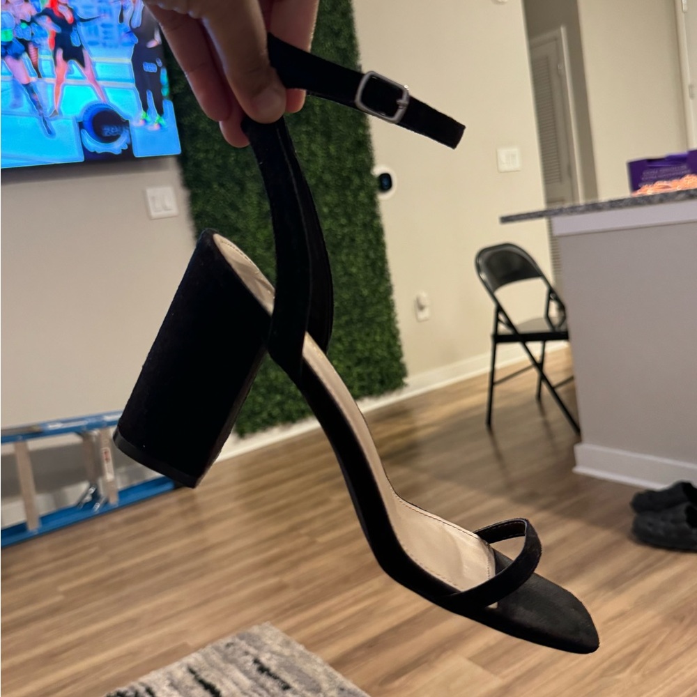 Black chunky heel